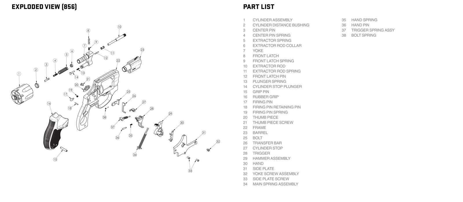 taurus 605 parts diagram