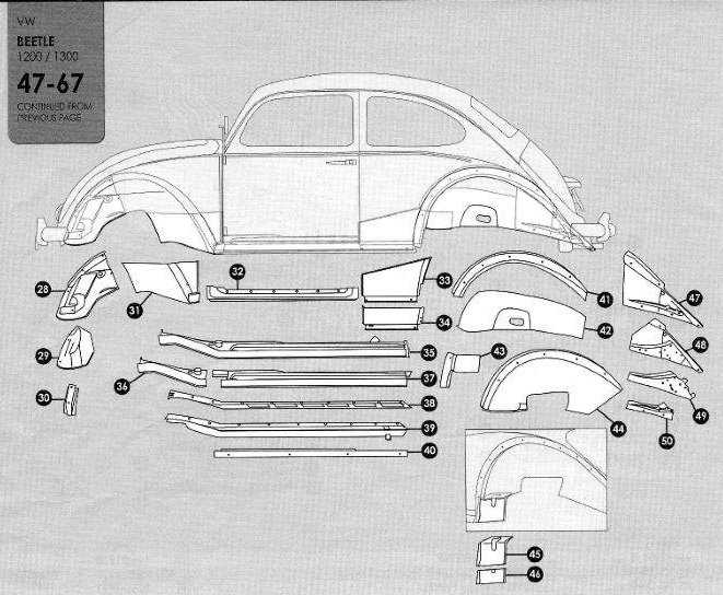 vw beetle body parts diagram