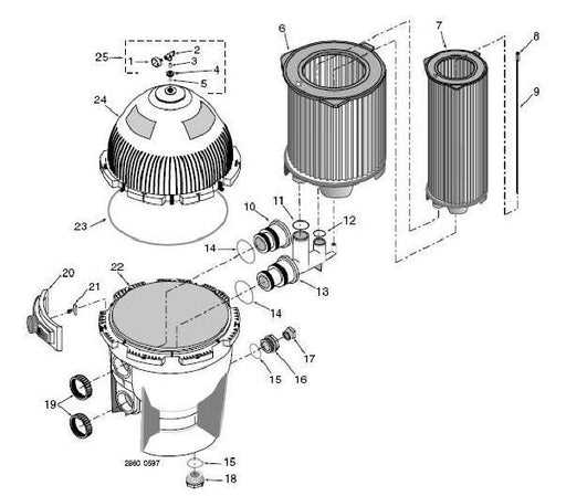 waterway pool filter parts diagram