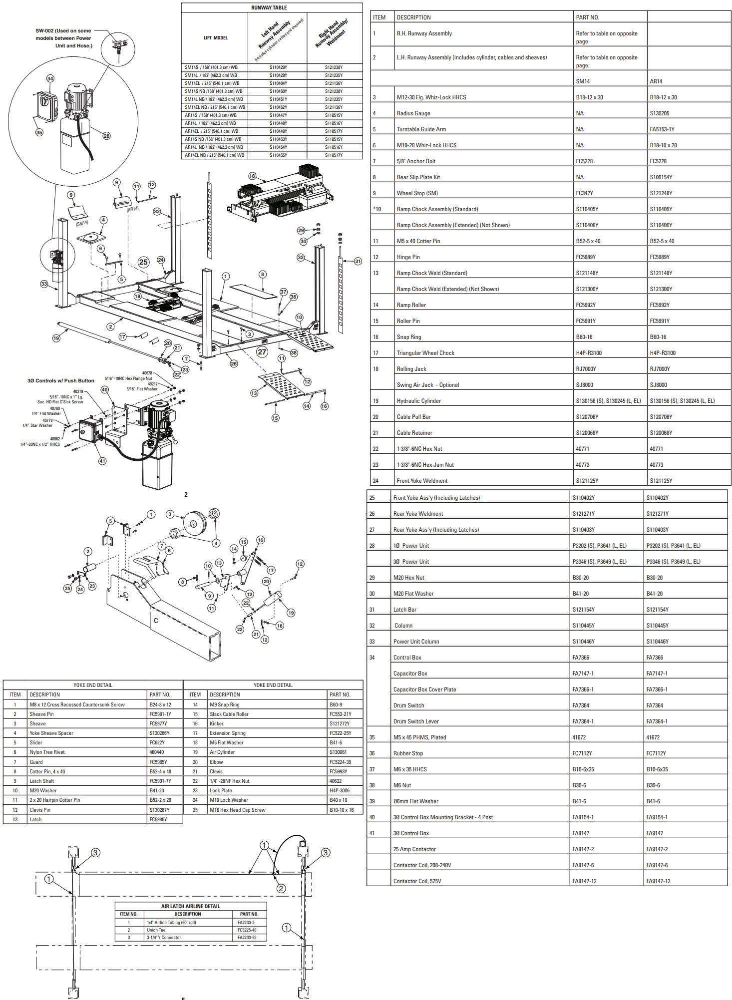 rotary lift parts diagram