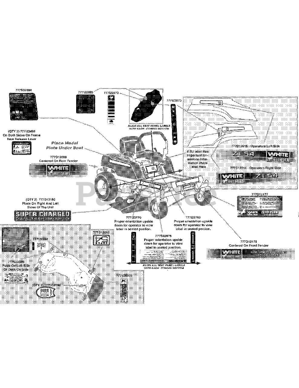 white lawn mower parts diagram