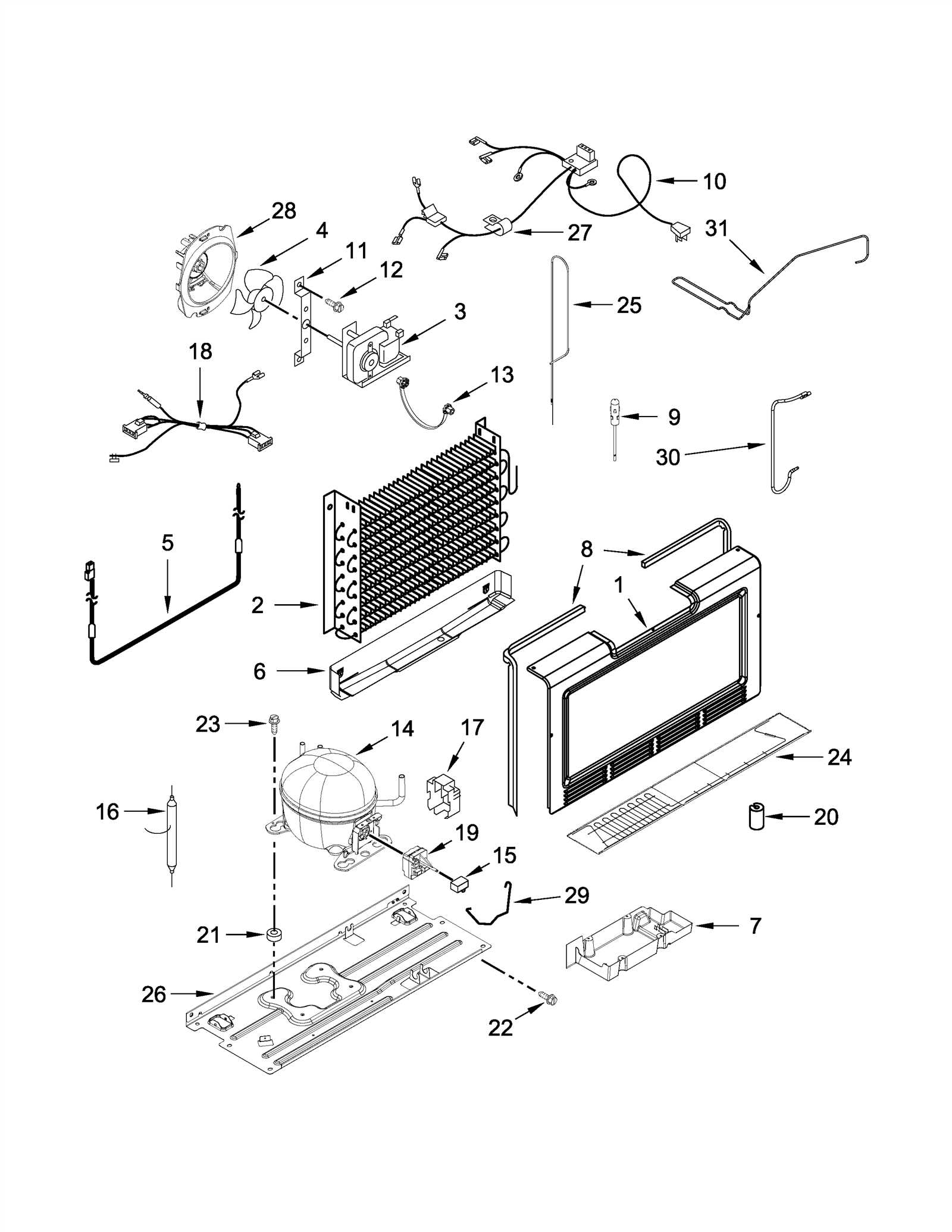 whirlpool freezer parts diagram