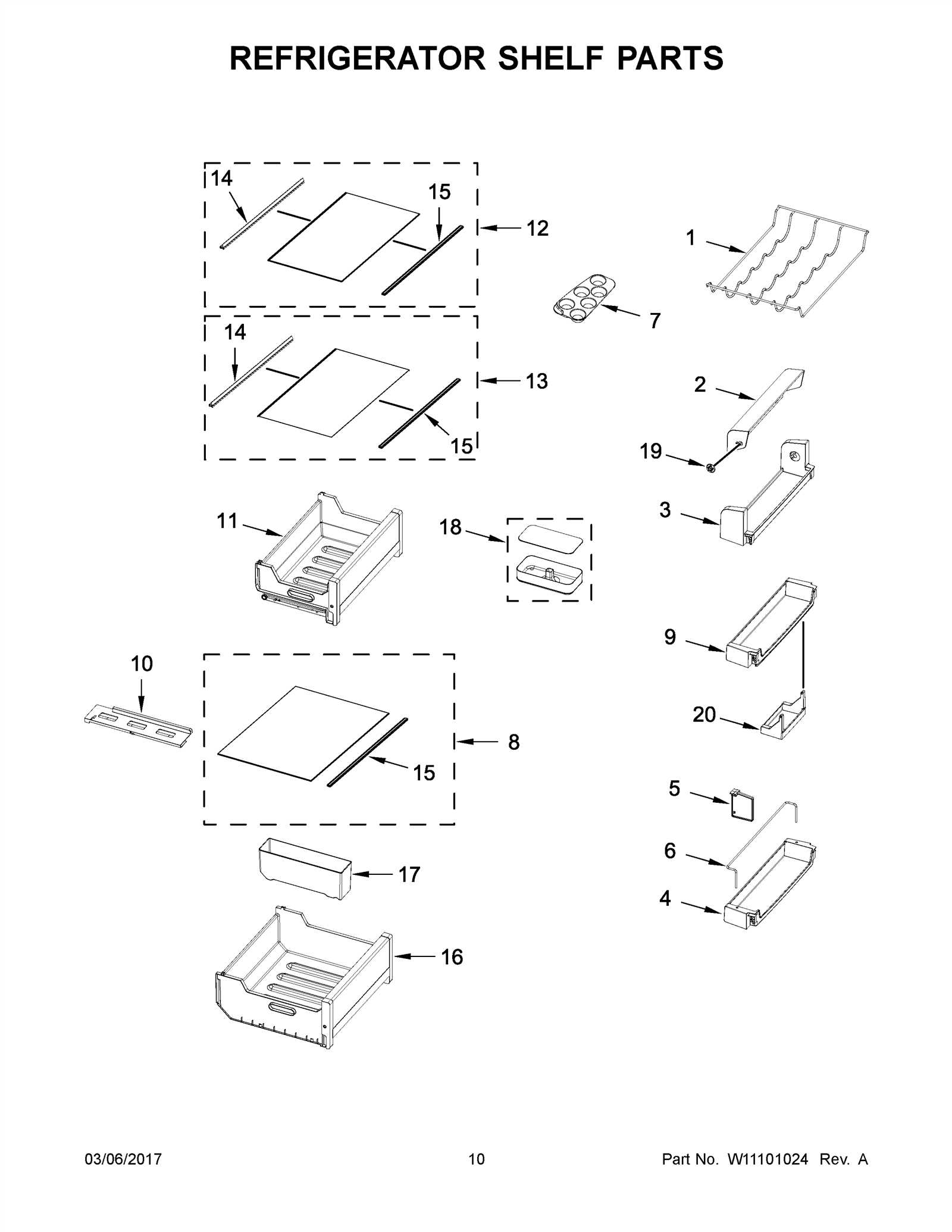 whirlpool freezer parts diagram