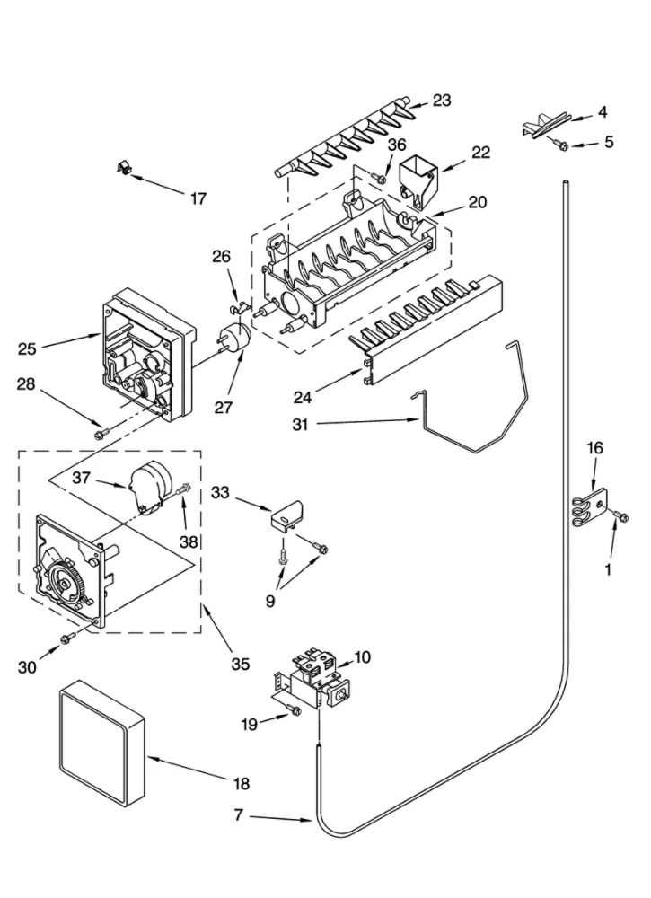 whirlpool freezer parts diagram