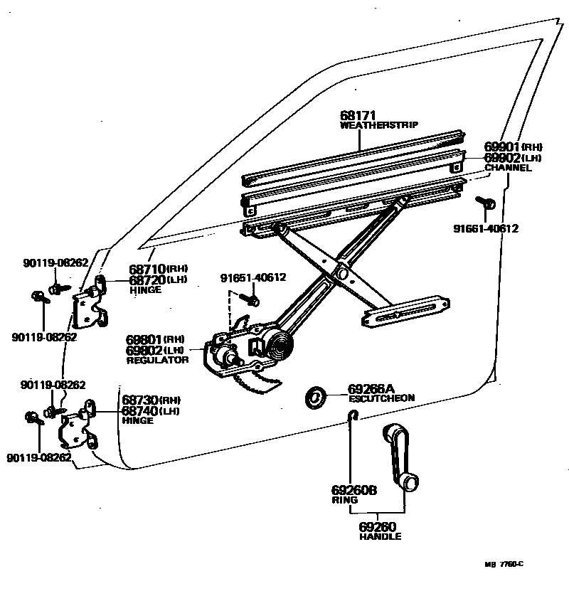 window regulator parts diagram