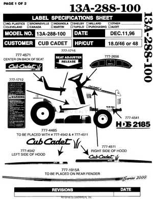 cub cadet 2186 parts diagram