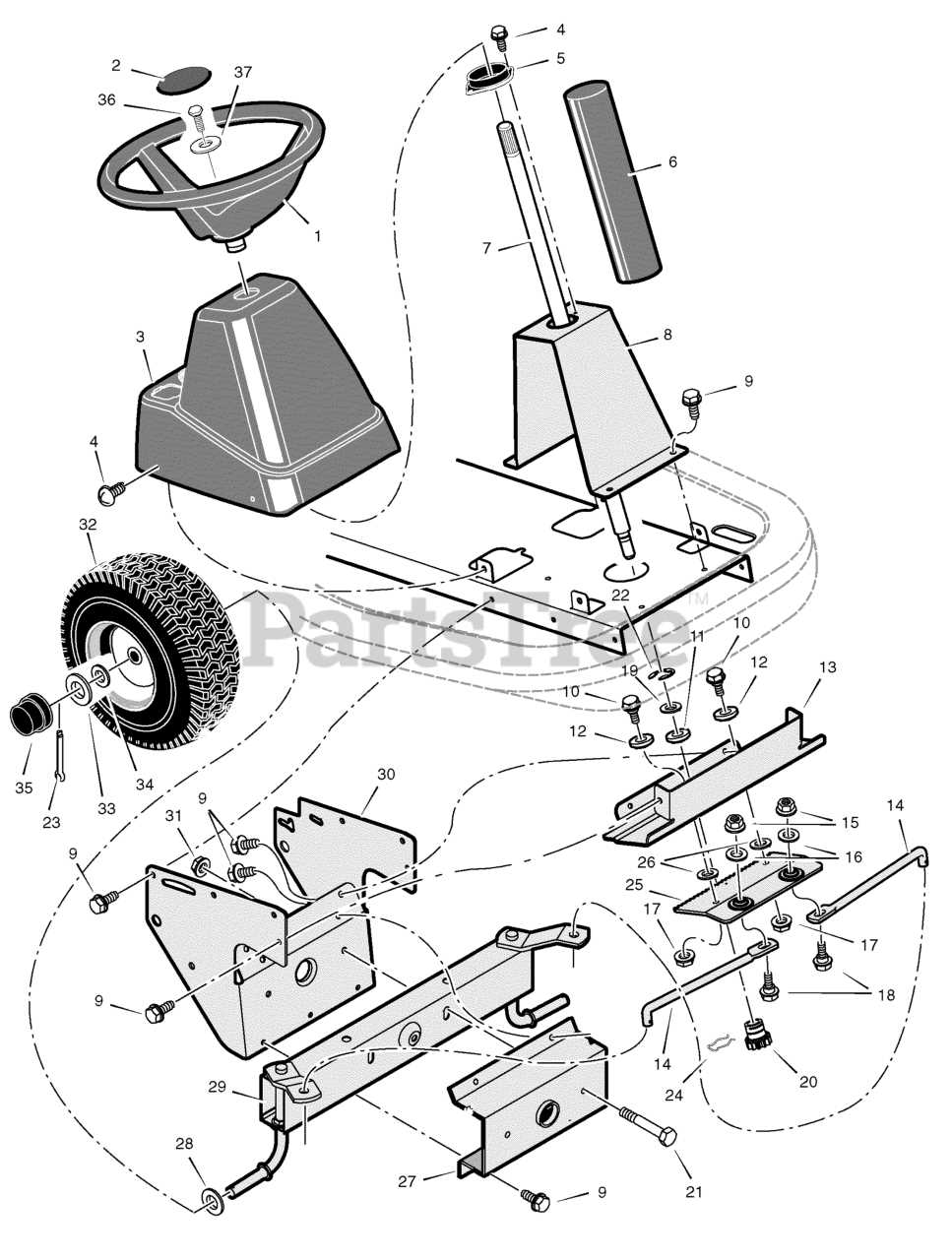 murray riding lawn mower parts diagram