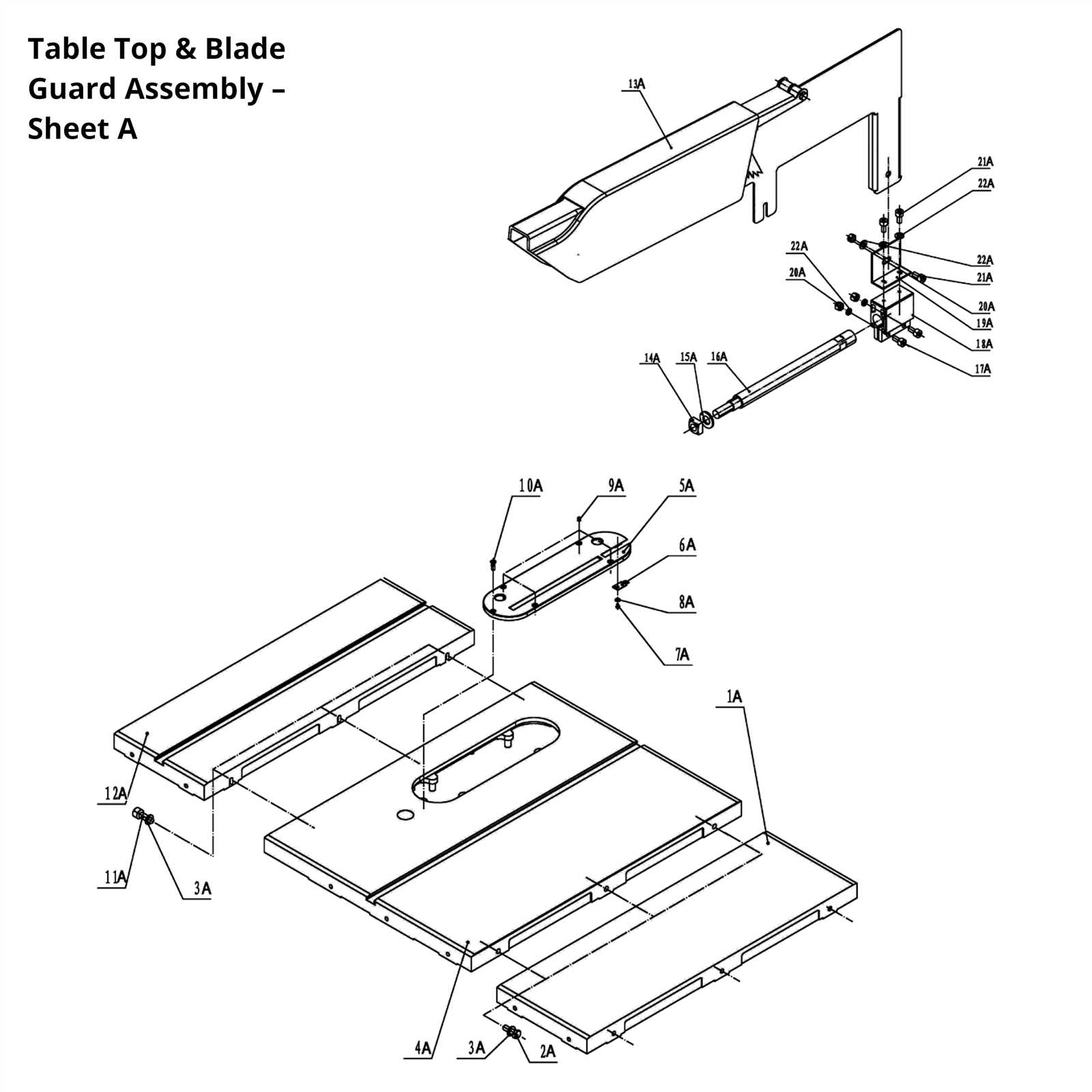 delta table saw parts diagram