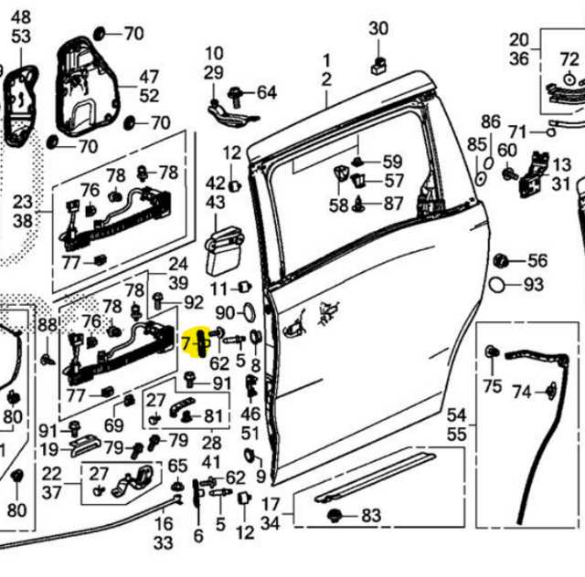 honda odyssey sliding door parts diagram