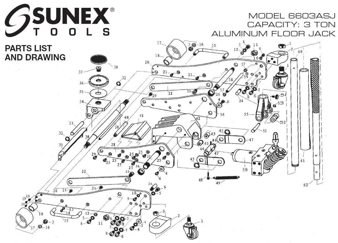 2 ton floor jack parts diagram