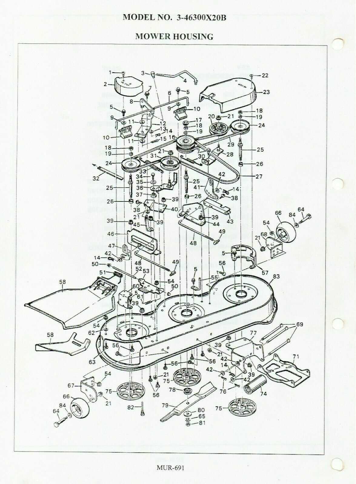 murray 42 inch deck parts diagram