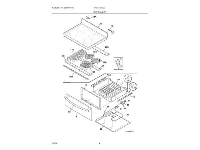 frigidaire stove parts diagram