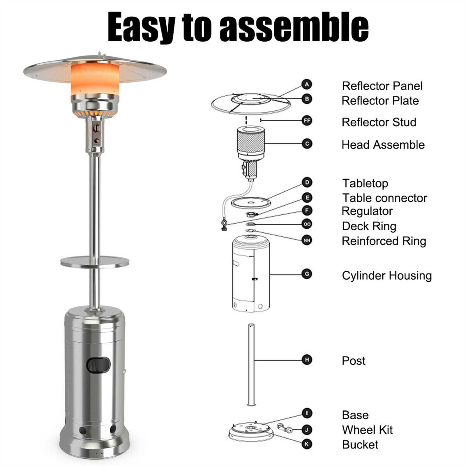 propane heater parts diagram