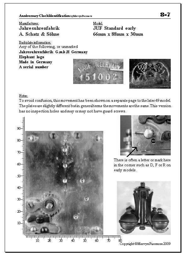 anniversary clock parts diagram