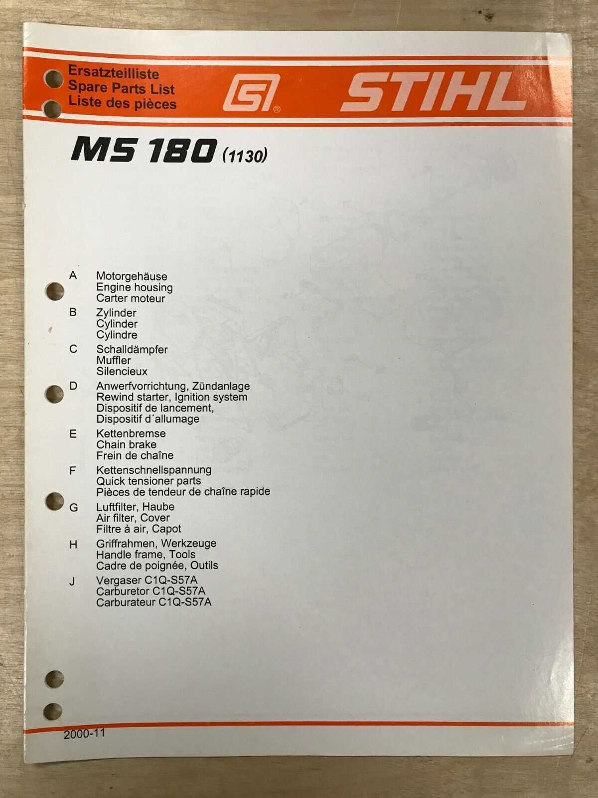 stihl ms180 parts diagram