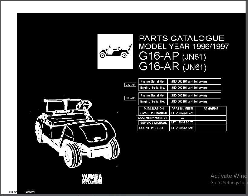 yamaha g16 parts diagram