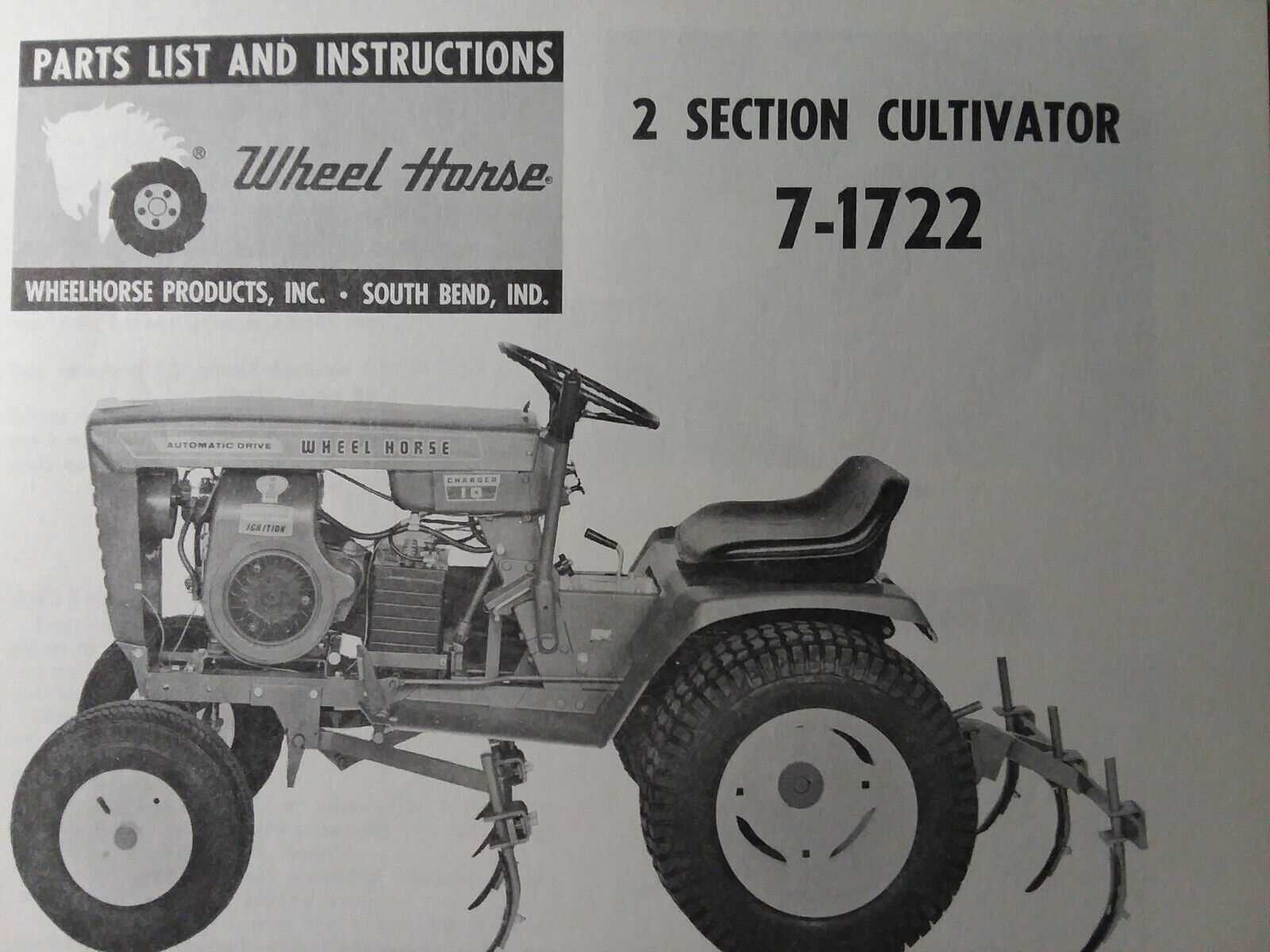 wheel horse tractor parts diagram