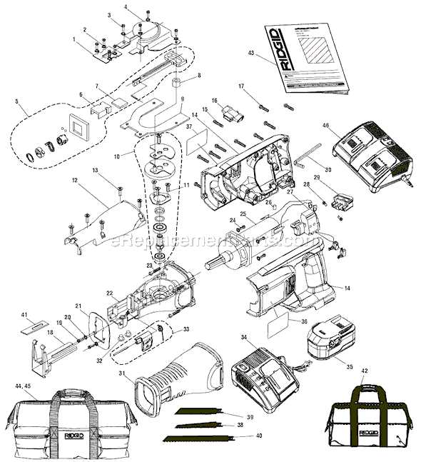 ridgid multi tool parts diagram