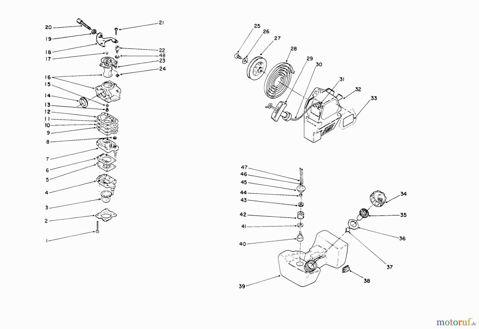 toro trimmer parts diagram