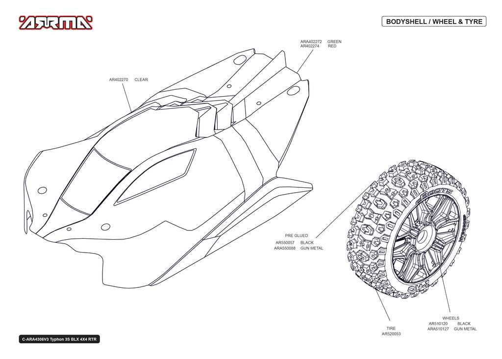 arrma typhon 6s parts diagram