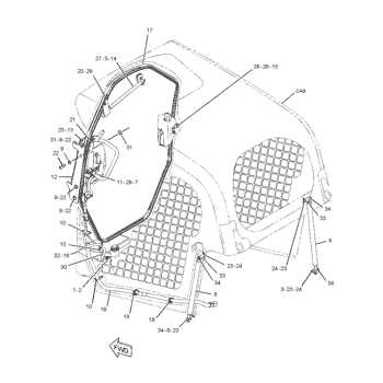 cat skid steer door parts diagram