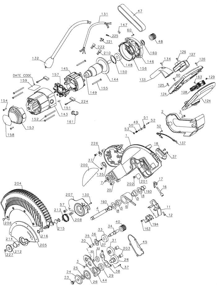 mitre saw parts diagram