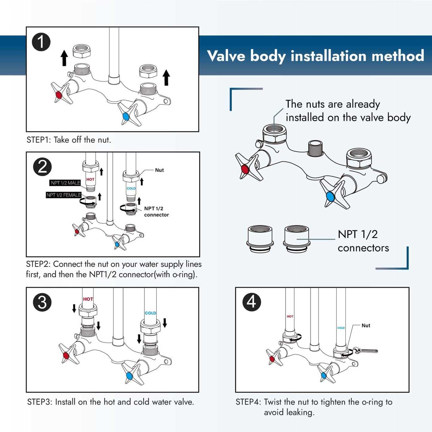 shower plumbing parts diagram