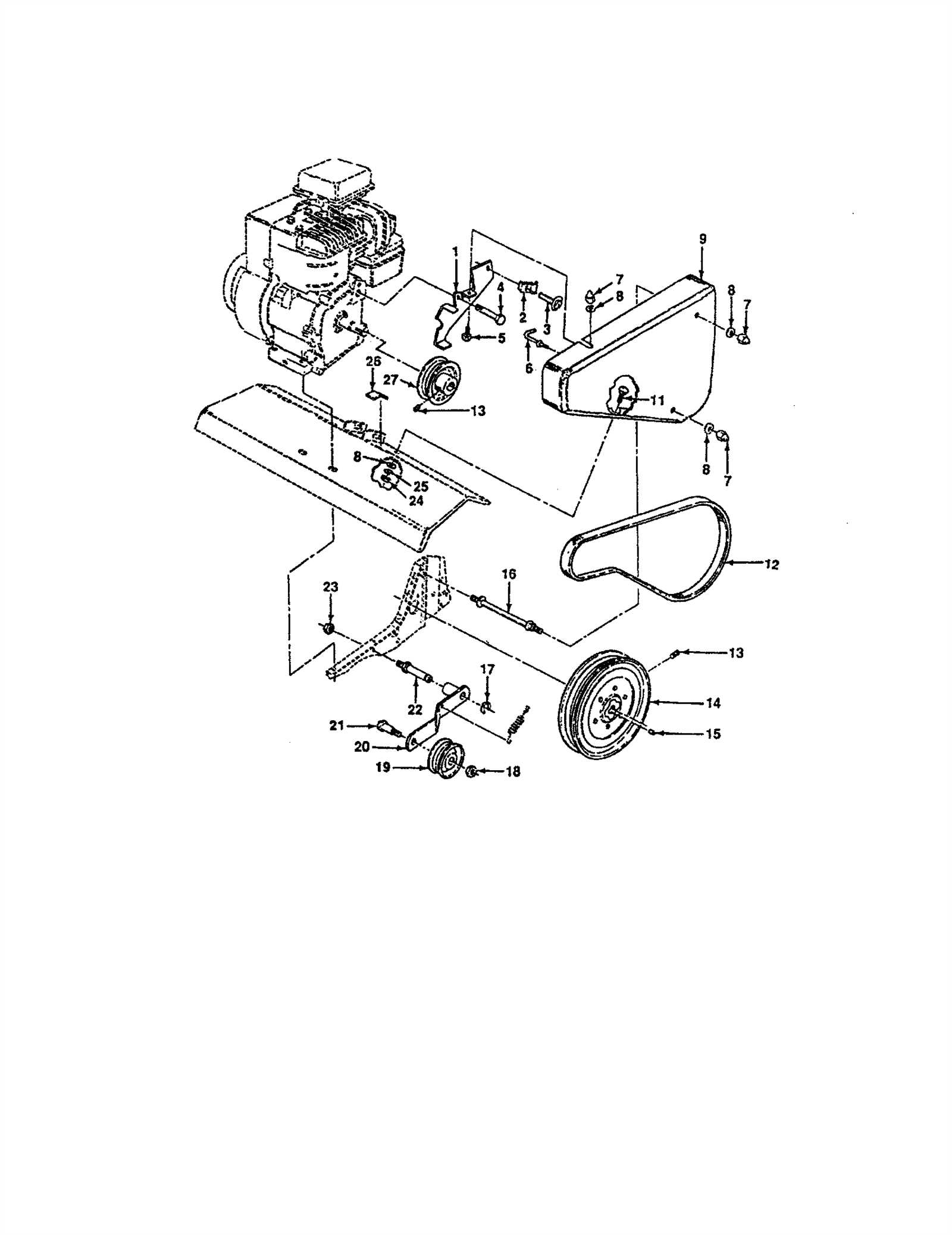 craftsman 5 hp tiller parts diagram