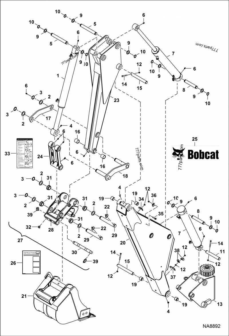 bobcat 709 backhoe parts diagram