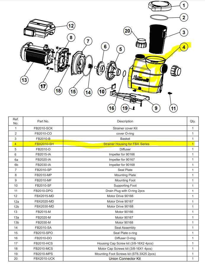 pool motor parts diagram